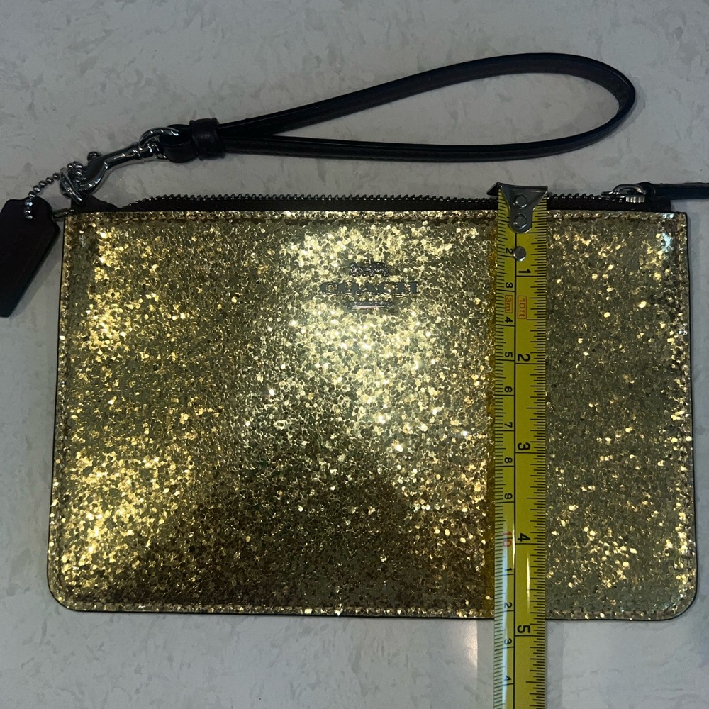 Coach Gold Glitter Wristlet